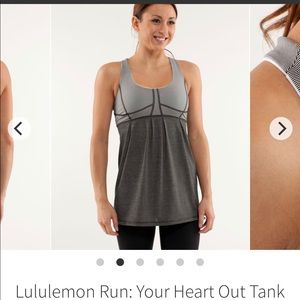 Lululemon Run Your Heart Out Tank Top Size 6 Gray
